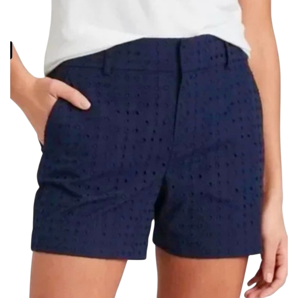Banana Republic Dark Blue Cotton Eyelet Lace Shorts Size 6